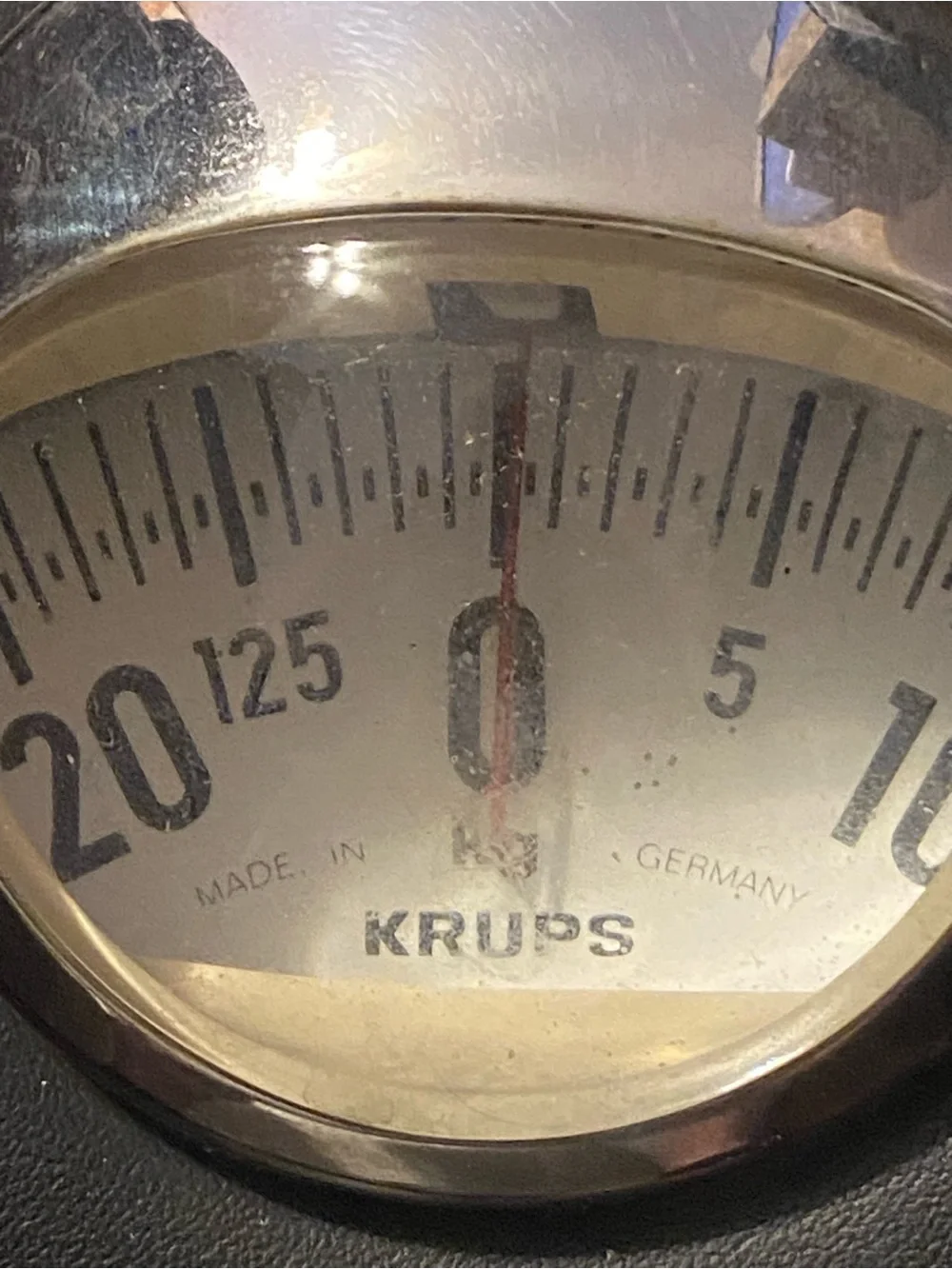 Vintage Krups MCM Germany Chrome & Faux Leather Analog kg Bathroom Scale
